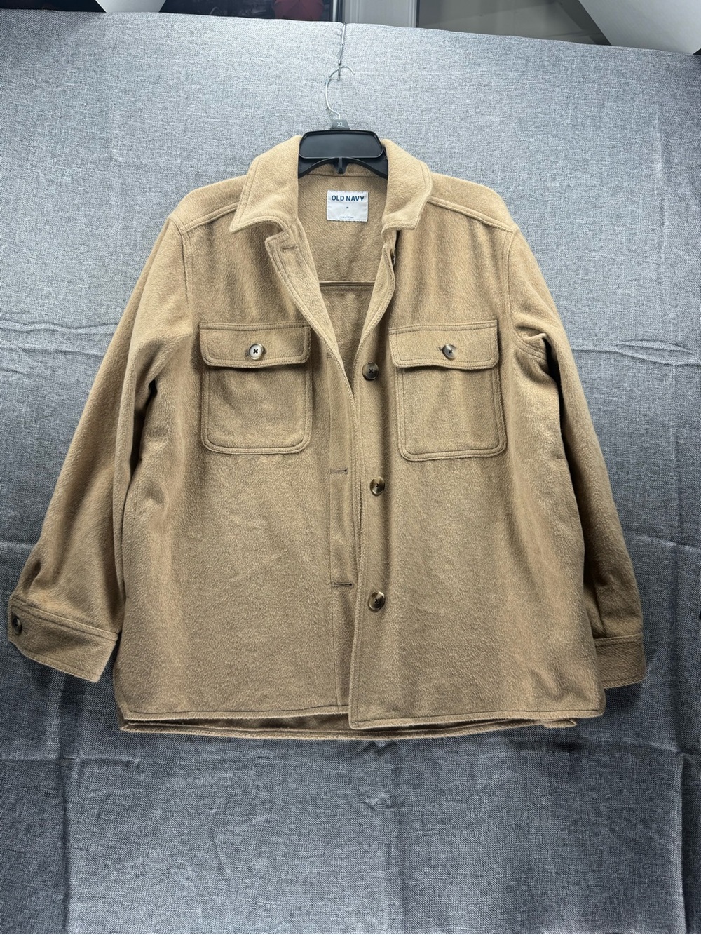 Old Navy Men's Tan Shirt Jacket with Front Flap Pockets